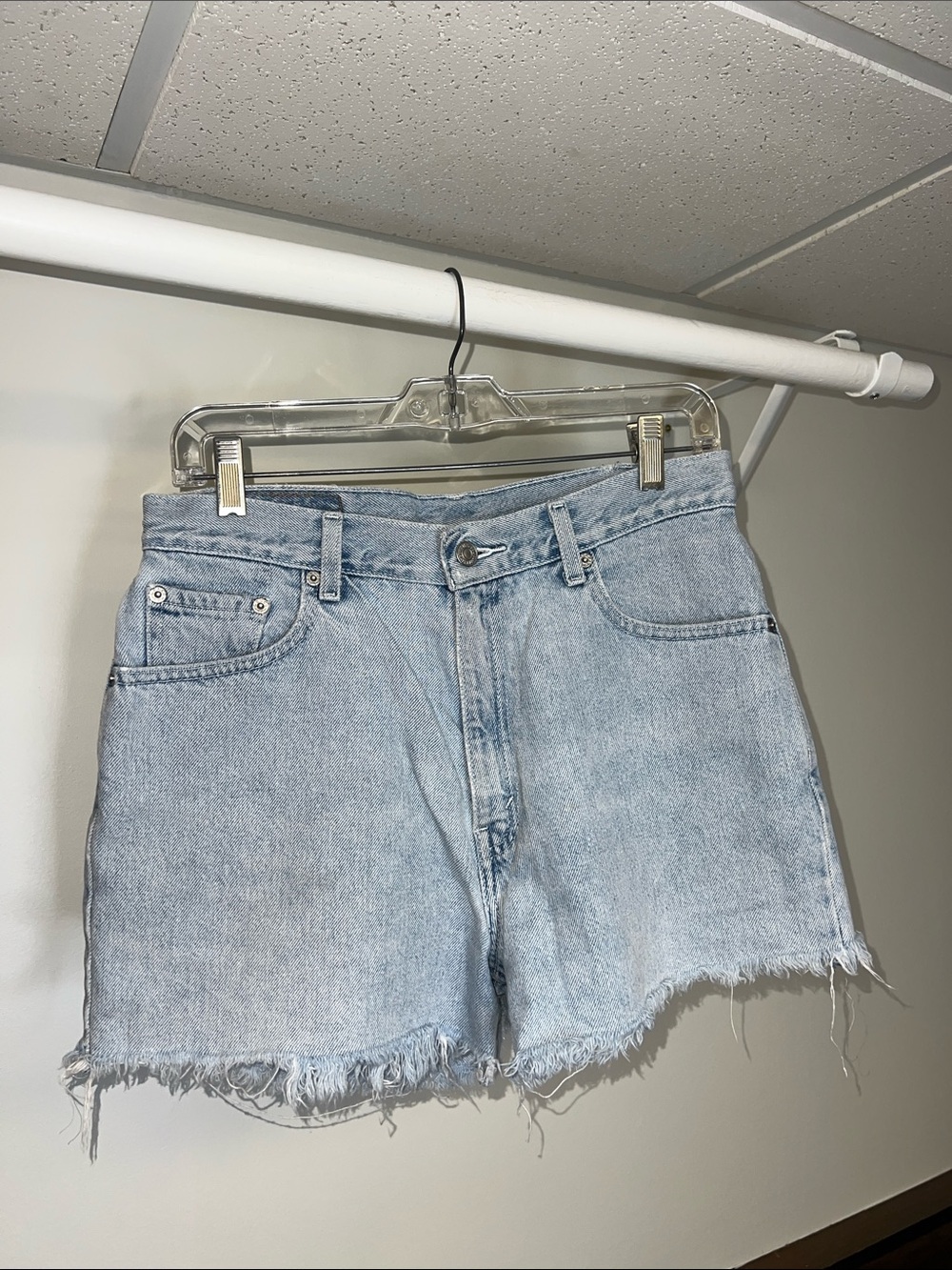 Vintage Levi's Light Blue Denim Cutoff Shorts with‎ Frayed Hem- 6